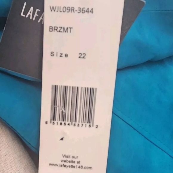 Lafayette 148 Linen Blend Reversible Jacket Full Zip Cream Turquois Womens 22 - Picture 11 of 12
